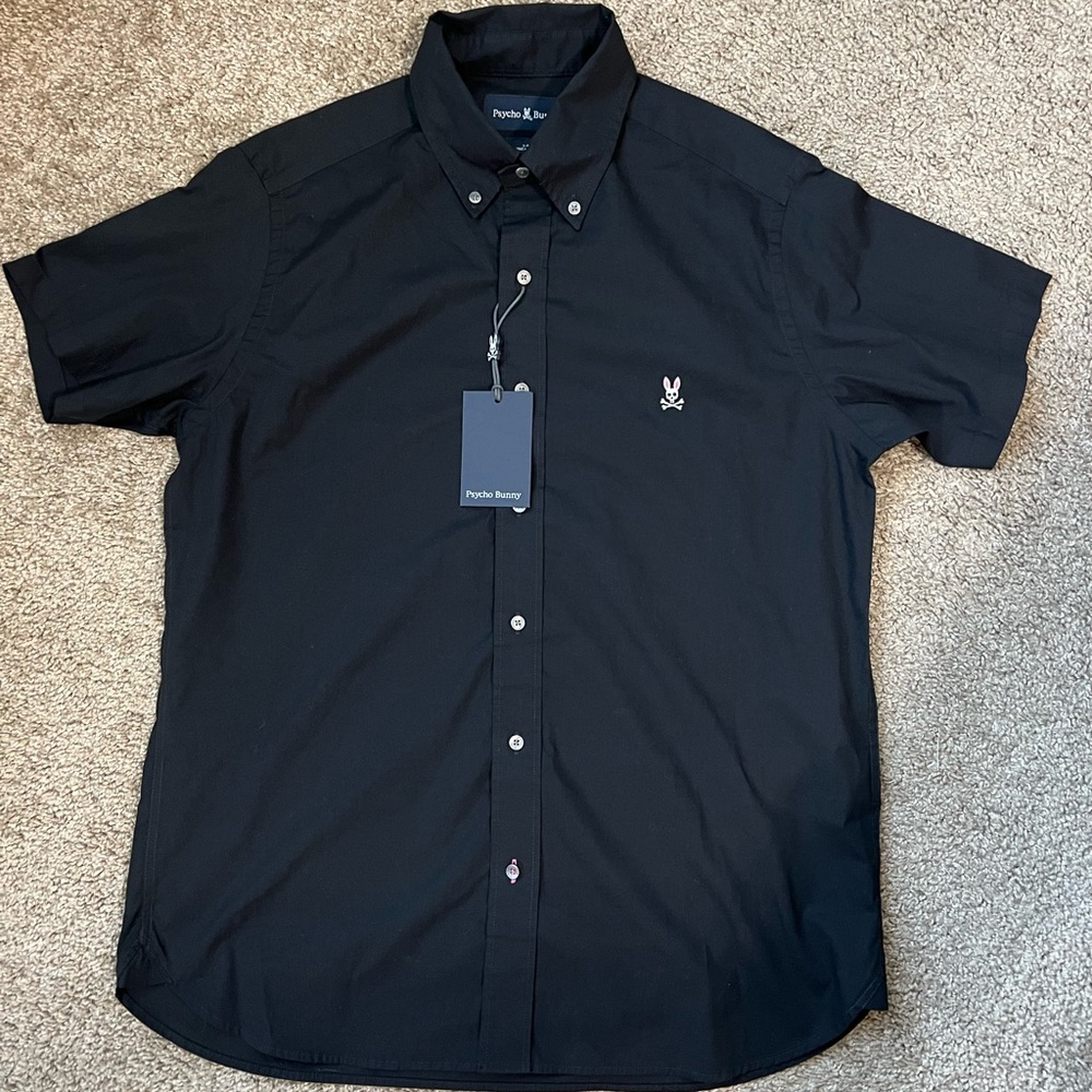 Psycho Bunny Black Casual Button Down Shirt